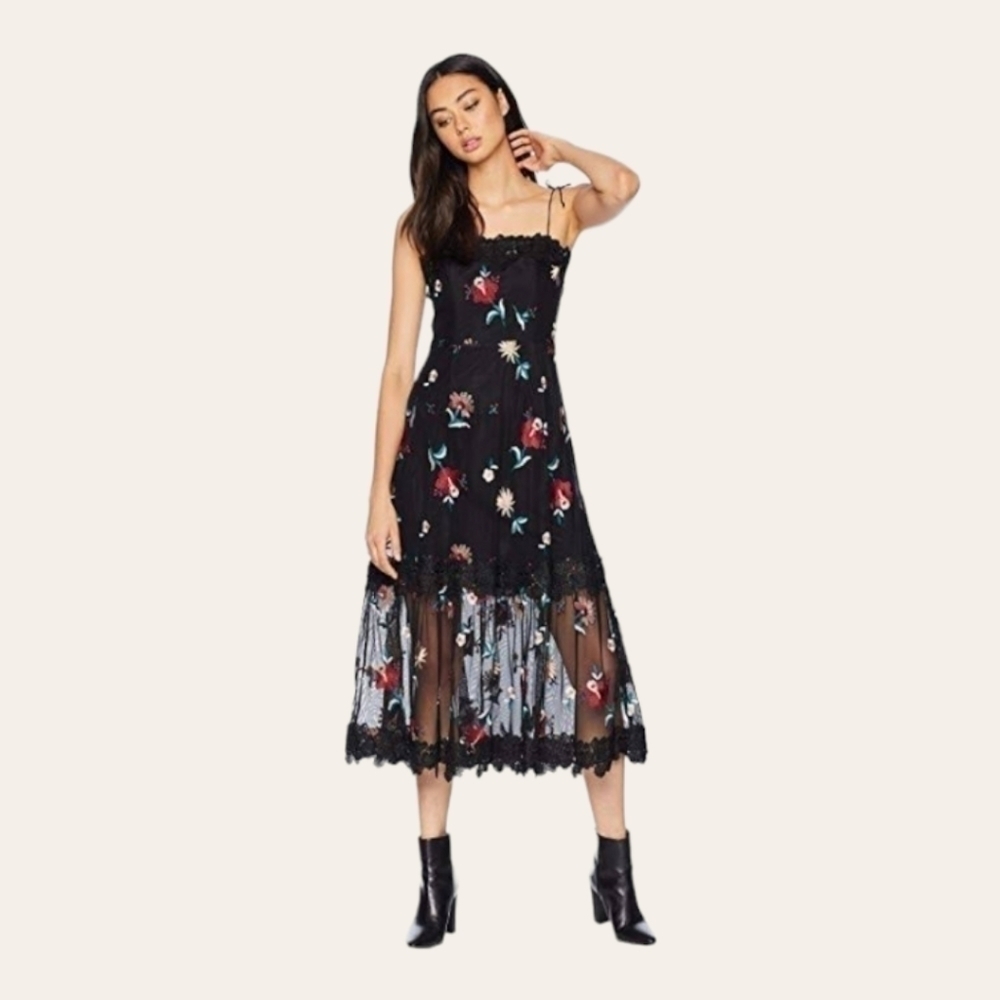Bb DAKOTA Let's Dance Embroided Floral Dress Size 4